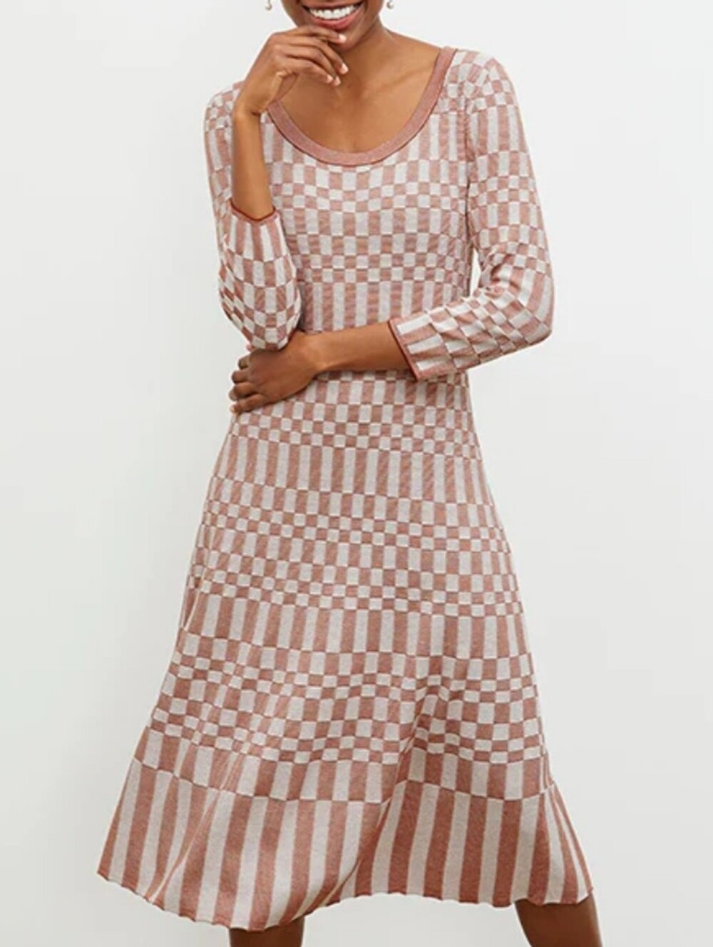MM Lafleur Tippy Checkered Knit Dress